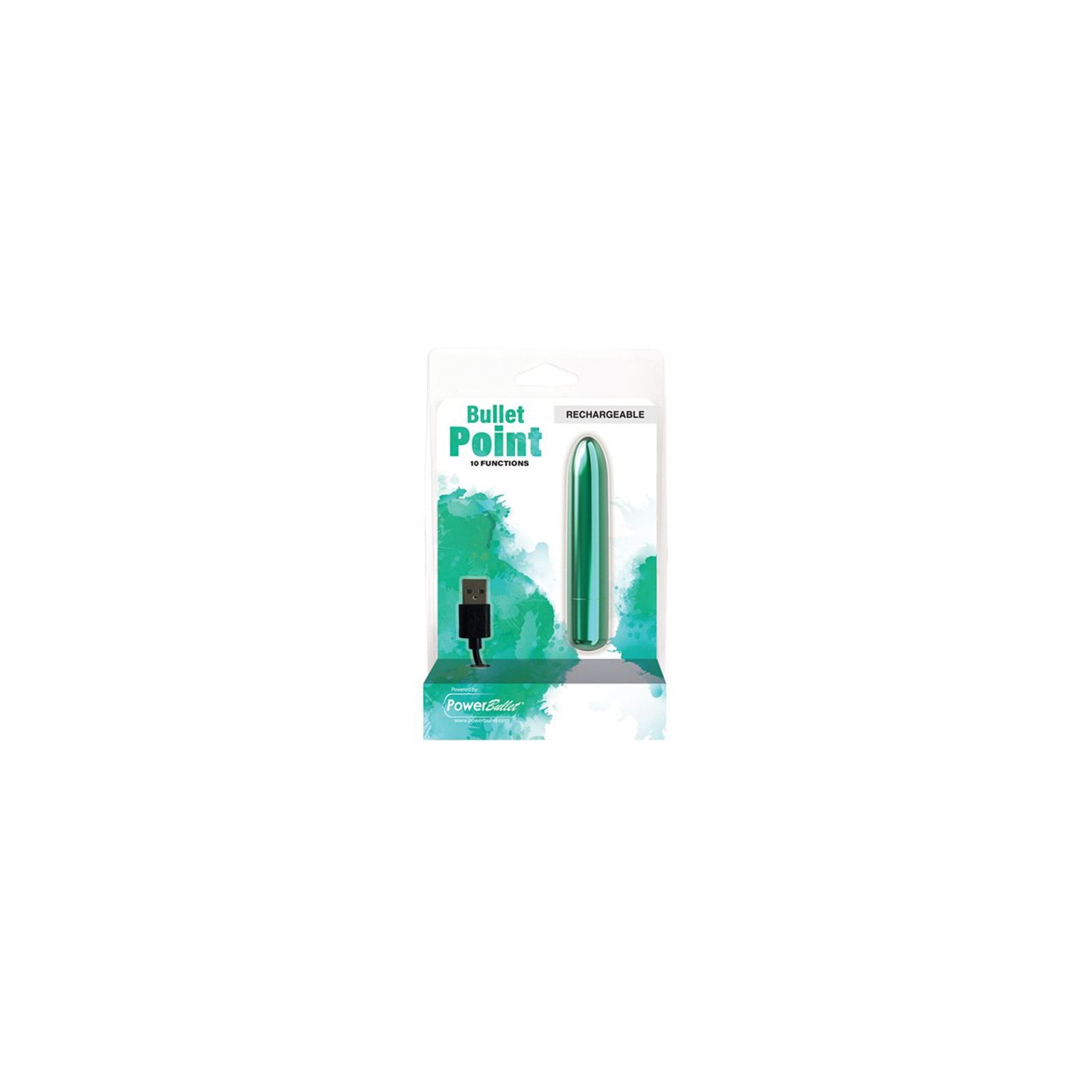 Power Bullet Point Rechargeable Teal Vibrator