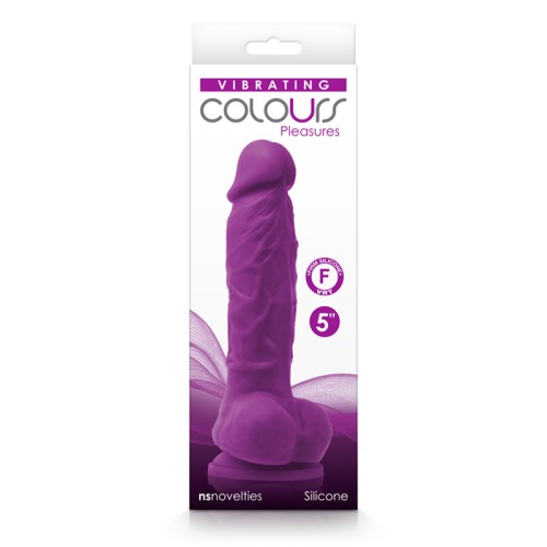 Dildo Vibrador de 5 in. Púrpura Colours Pleasures