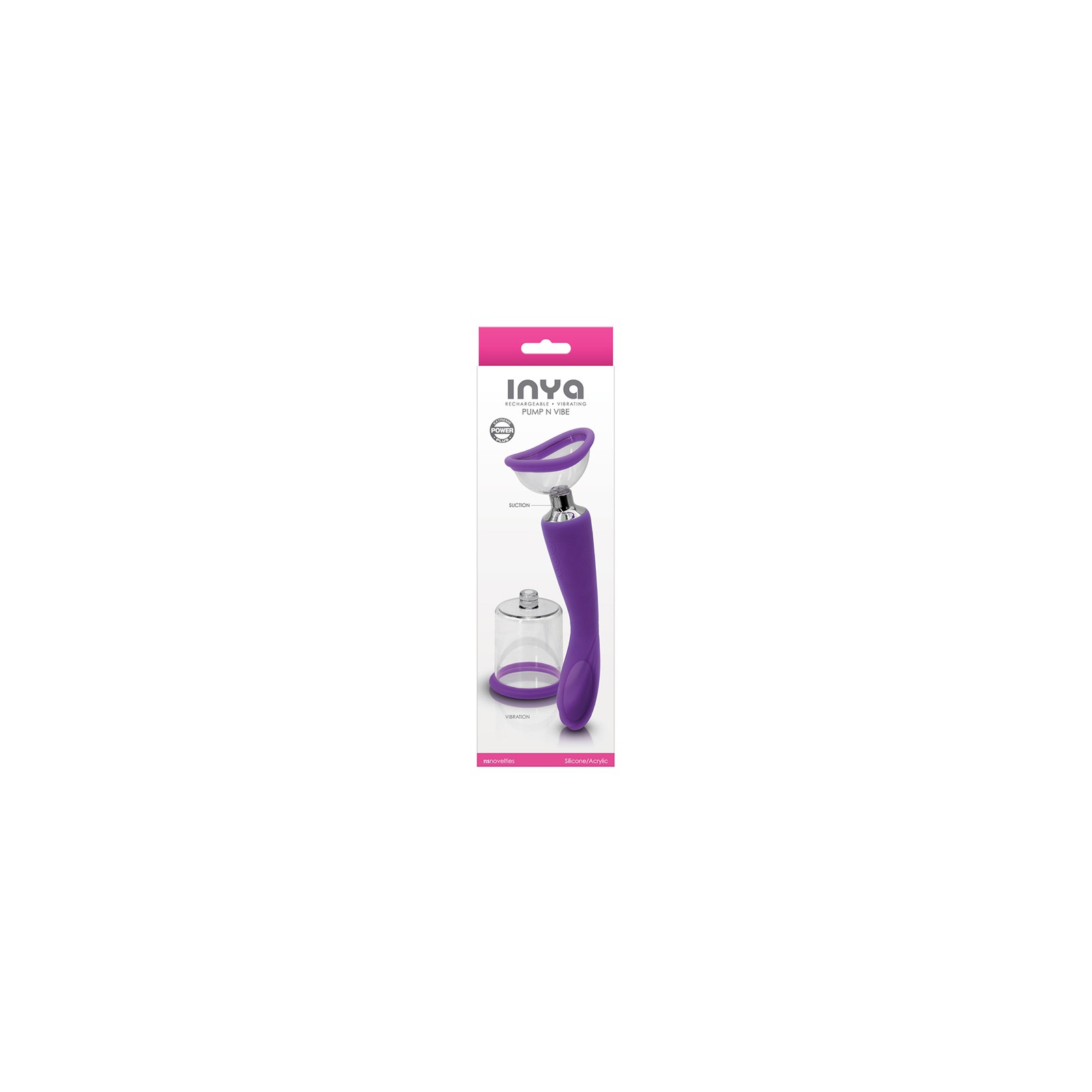 INYA Pump N Vibe Rechargeable Dual-Ended Vibrator & Pump Set Purple