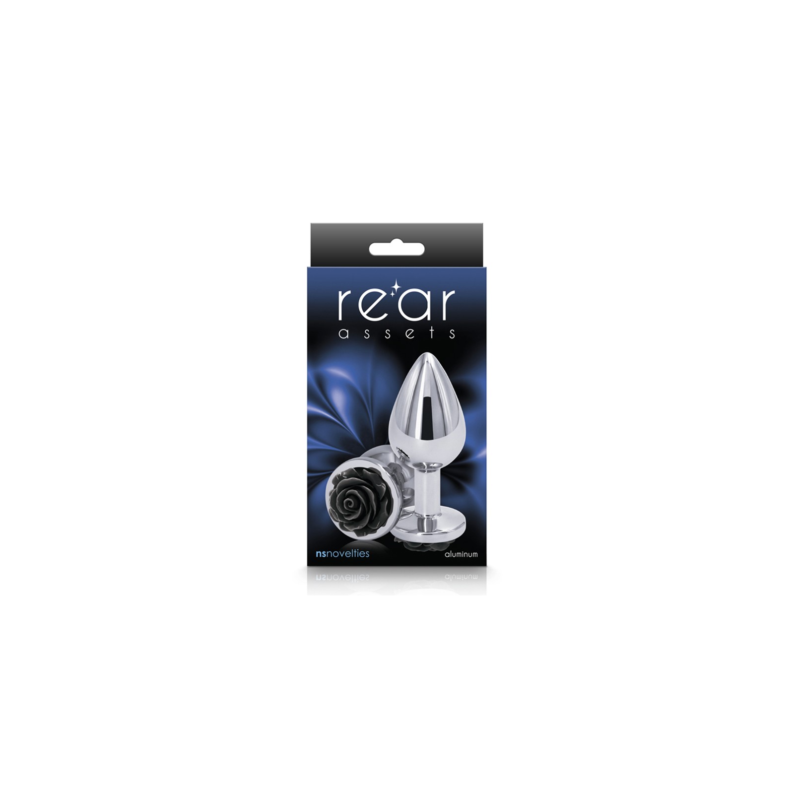 Rear Assets Medium Rose Anal Plug Black