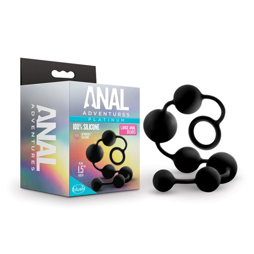 Anal Adventures Large Anal Beads in Platinum Silicone