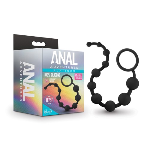 Perlas Anales de Silicona Platinum Anal Adventures 10 Negras