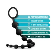 Anal Adventures Platinum Silicone 10 Anal Beads Black