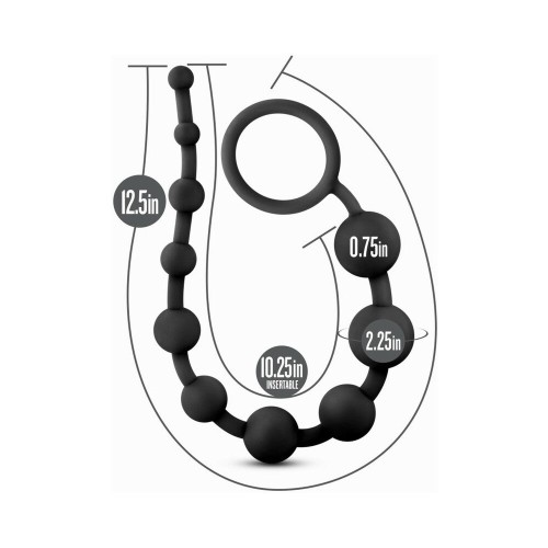 Perlas Anales de Silicona Platinum Anal Adventures 10 Negras