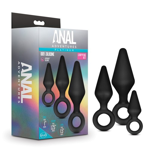 Anal Adventures Silicone Plug Kit Black