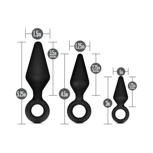 Anal Adventures Silicone Plug Kit Black