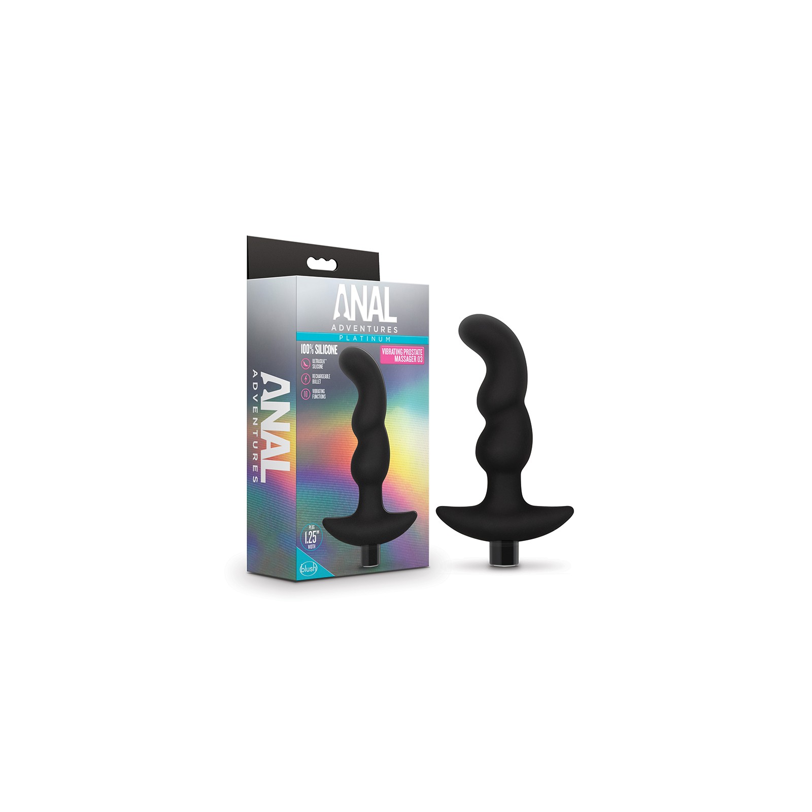 Anal Adventures Platinum Silicone Rechargeable Prostate Massager