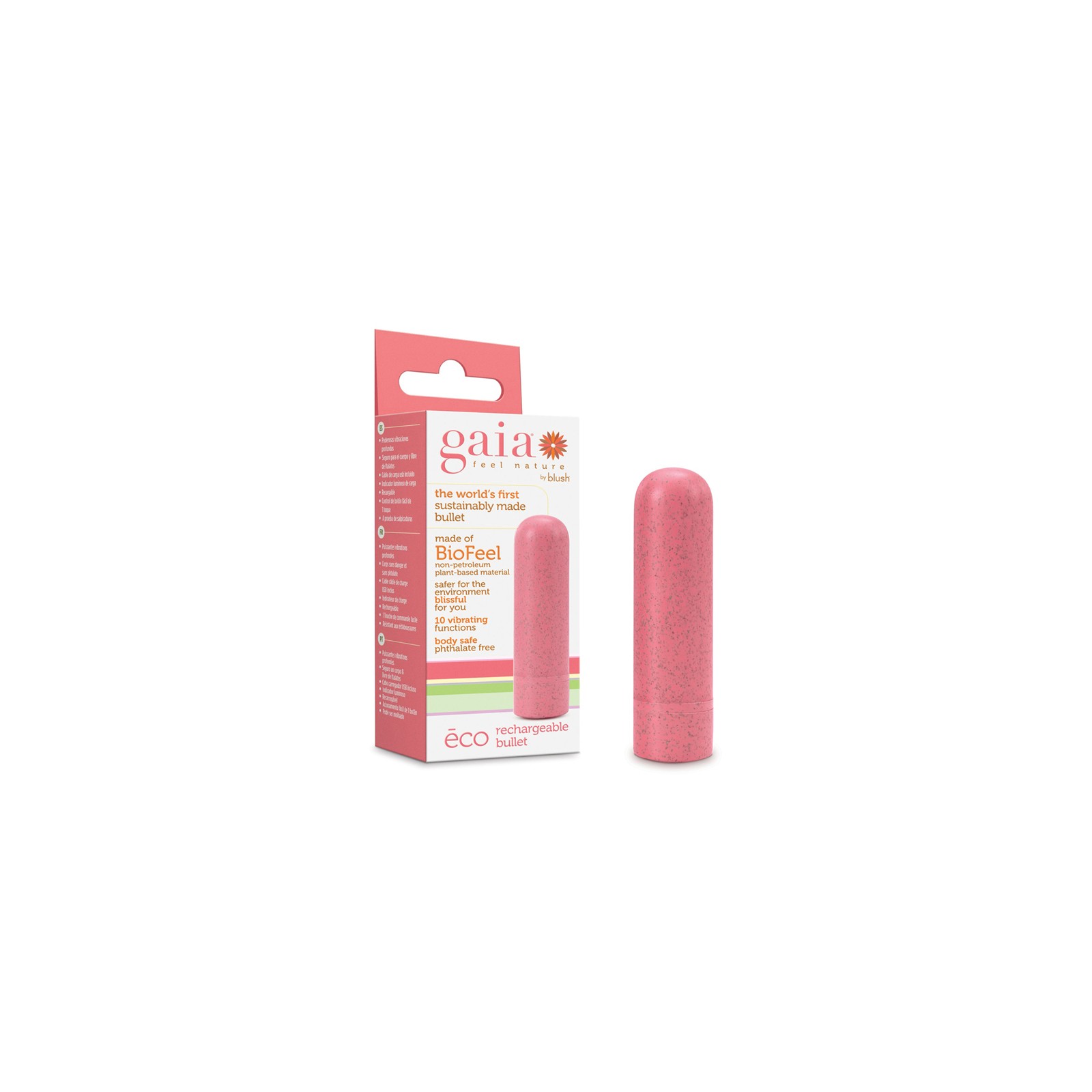 Gaia Eco Rechargeable Bullet Vibrator Coral