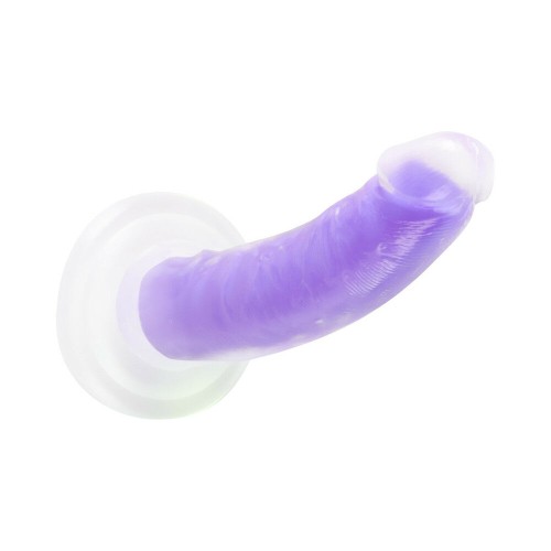 Neo Elite Glow in the Dark Light 7 in. Silicone Dual-Density Dildo Neon Purple