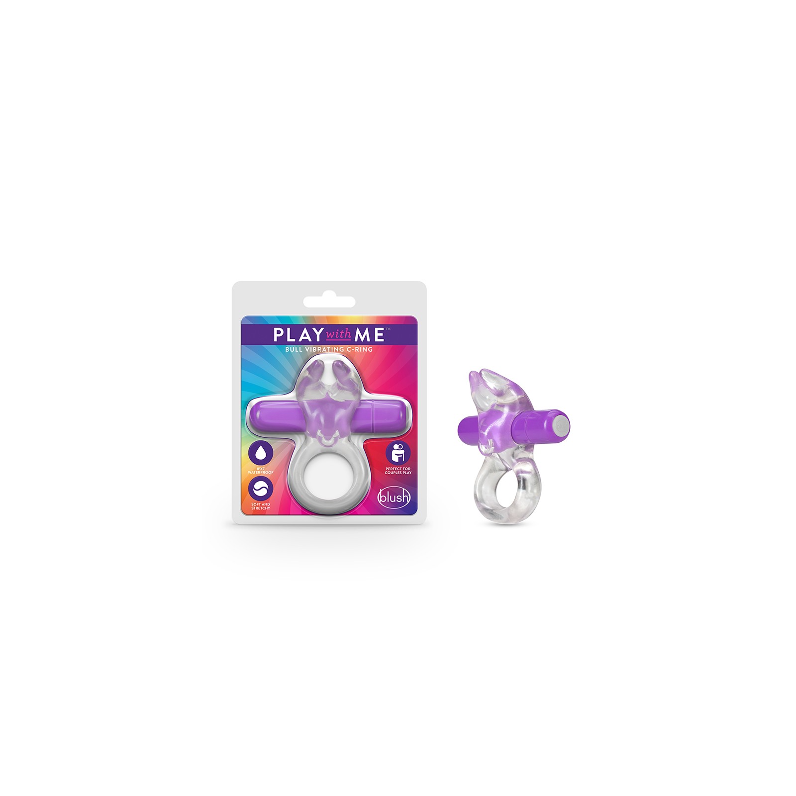 Play with Me Bull Vibrating C-Ring Purple