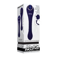 Evolved Bendable Sucker Rechargeable Dual-Ended Vibrator Blue