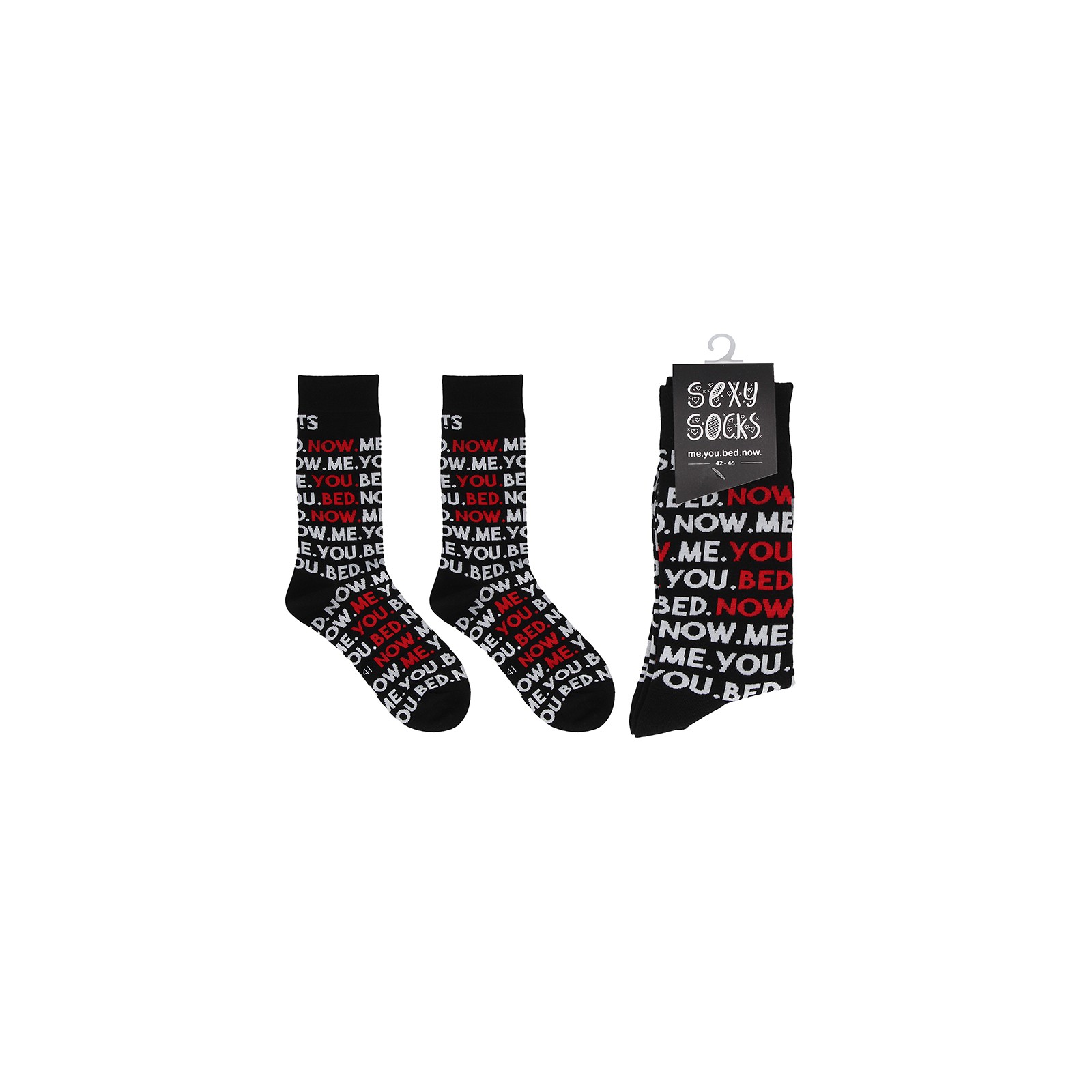 Shots Sexy Socks Me.You.Bed.Now. M/L - Playful Comfort