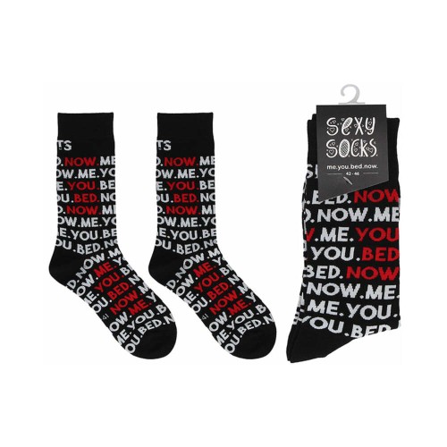 Shots Sexy Socks Me.You.Bed.Now. M/L - Playful Comfort