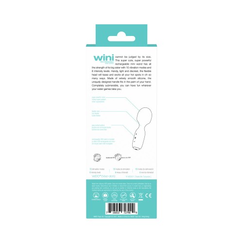 Vedo Wini Rechargeable Mini Wand Tease Me Turquoise