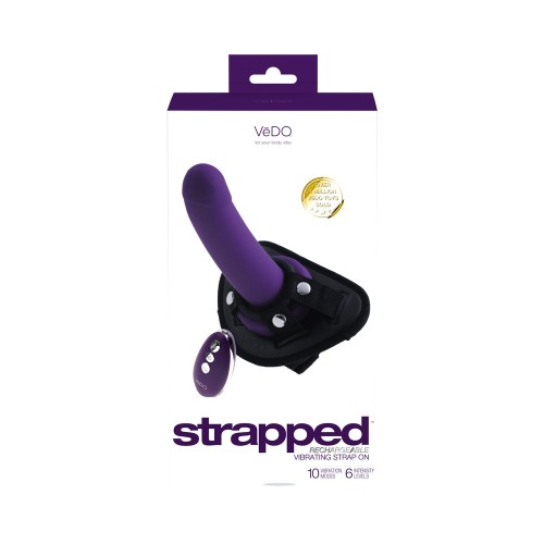 Vedo Strapped Rechargeable Vibrating Strap-On - Dark Purple