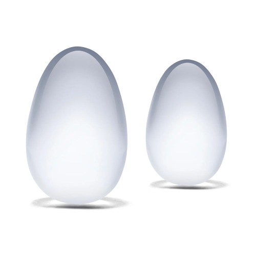 Glas 2-Piece Glass Yoni Egg Set for pelvic health