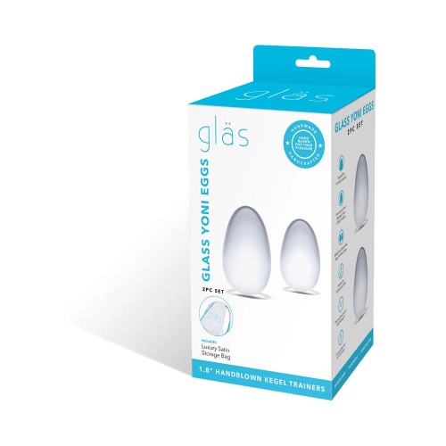 Glas 2-Piece Glass Yoni Egg Set for pelvic health