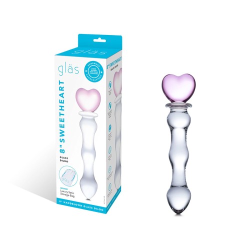 Dildo de Vidrio de 8 in. Sweetheart Rosa