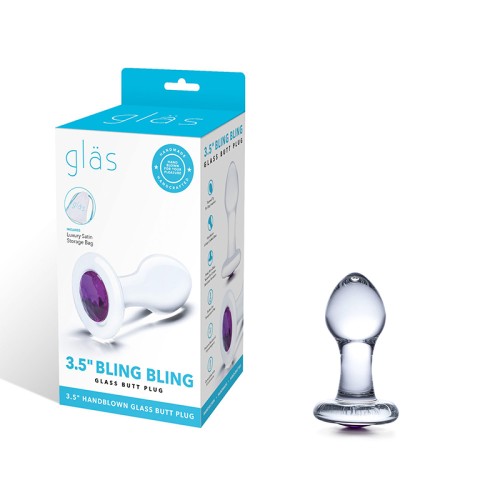 Plug Anal de Vidrio Bling Bling con Base de Joya