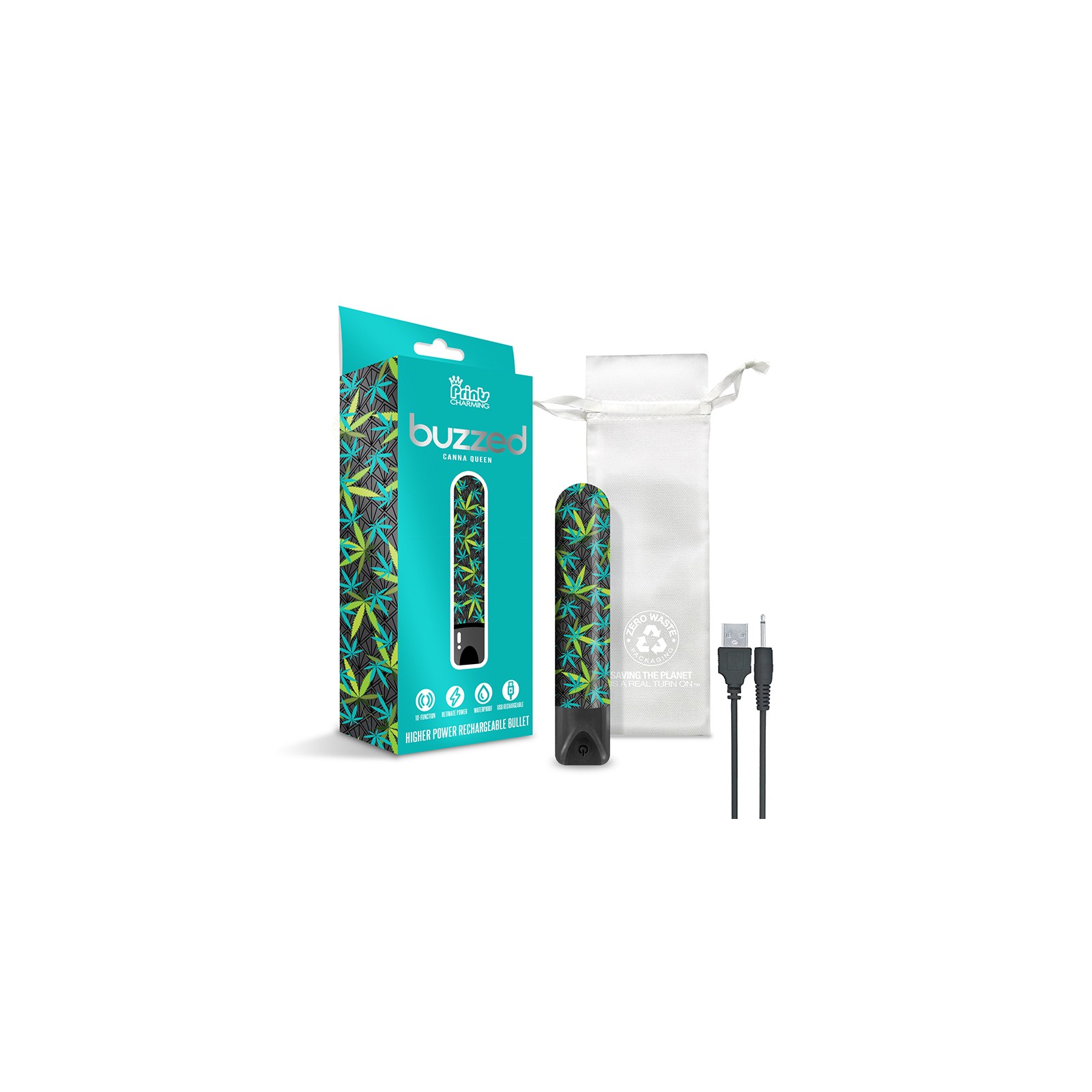 Prints Charming Buzzed Rechargeable Bullet - Canna Queen