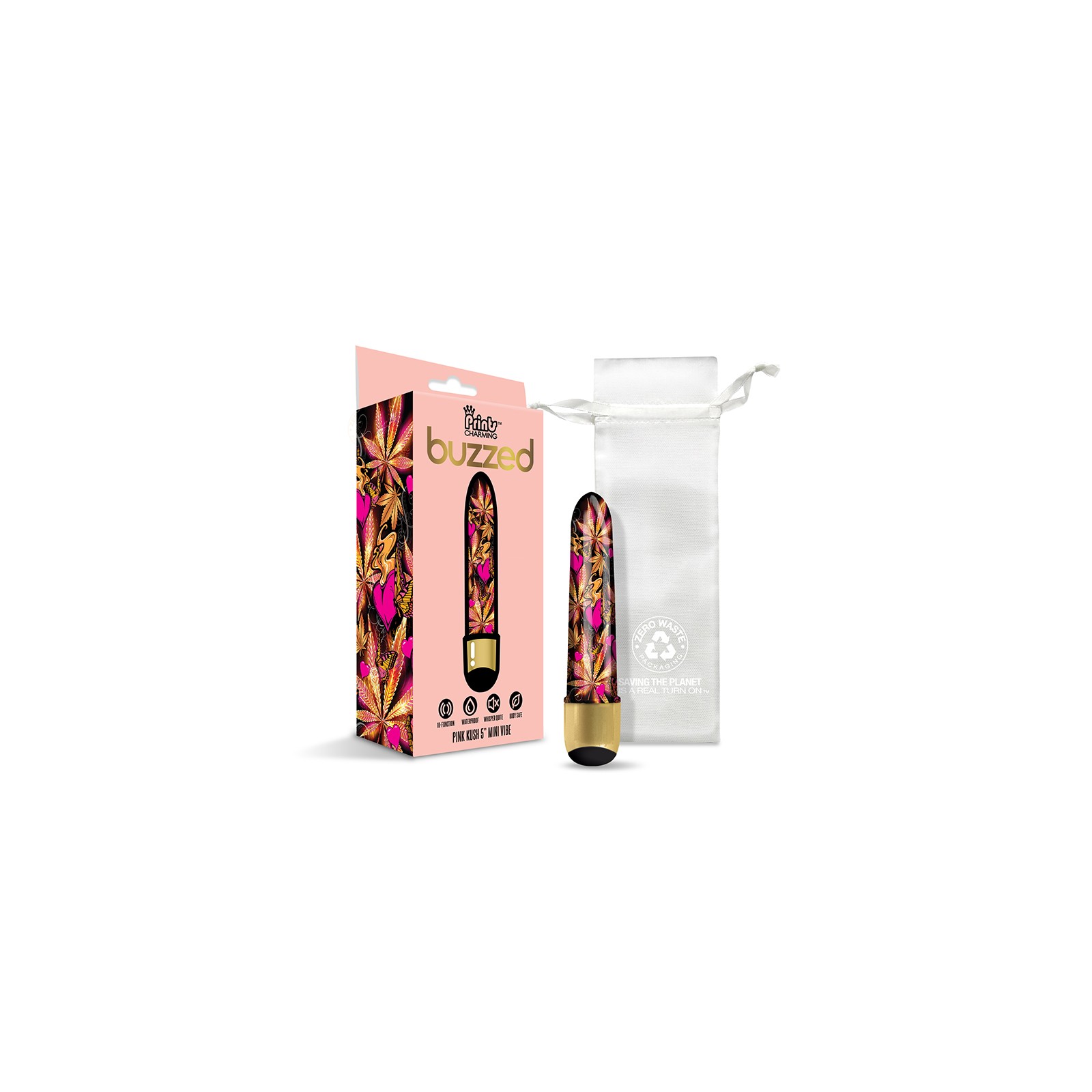 Prints Charming Mini Vibrator 5" Pink Kush