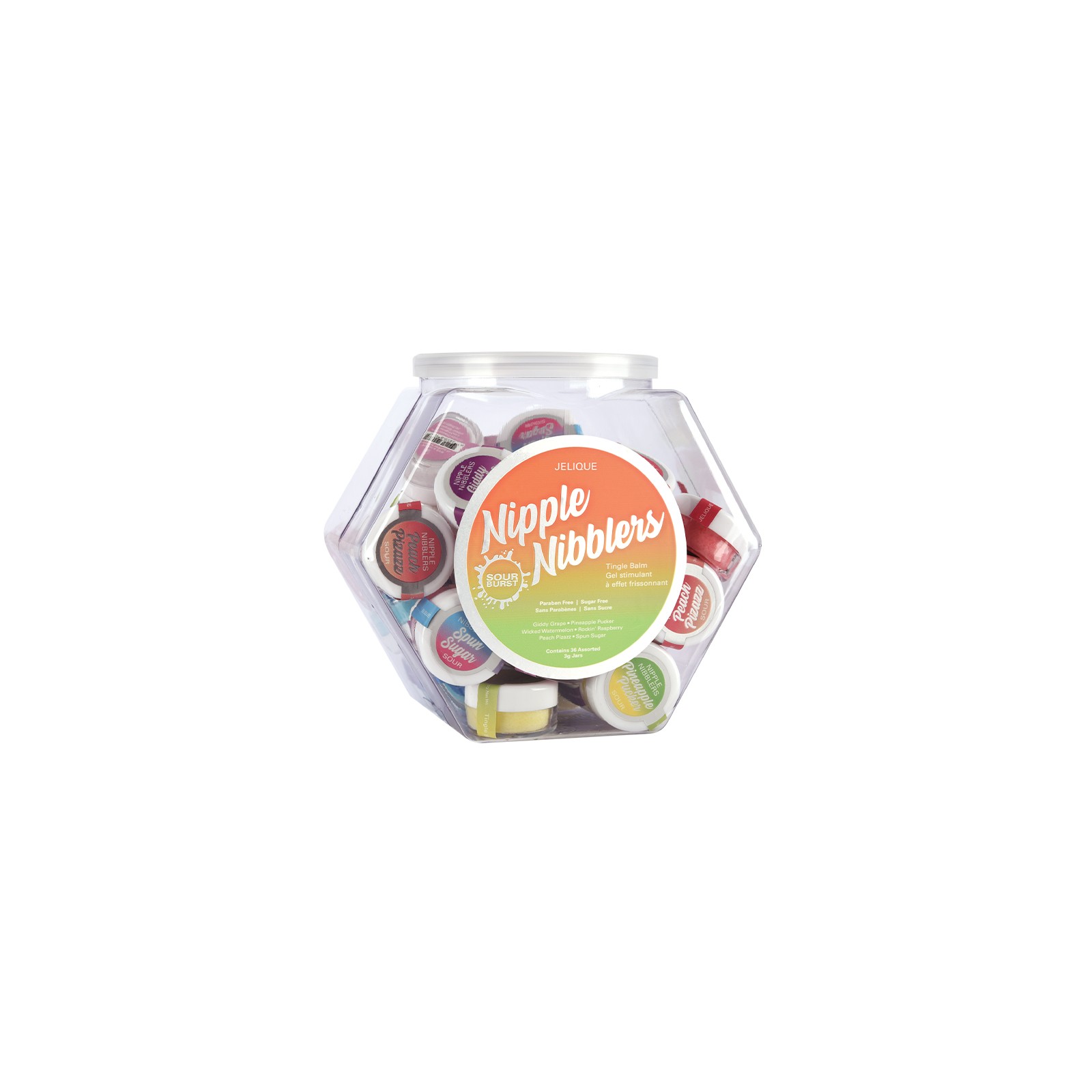 Jelique Nipple Nibbler Sour Tingle Balm Assorted Display Bowl - Enhance Foreplay