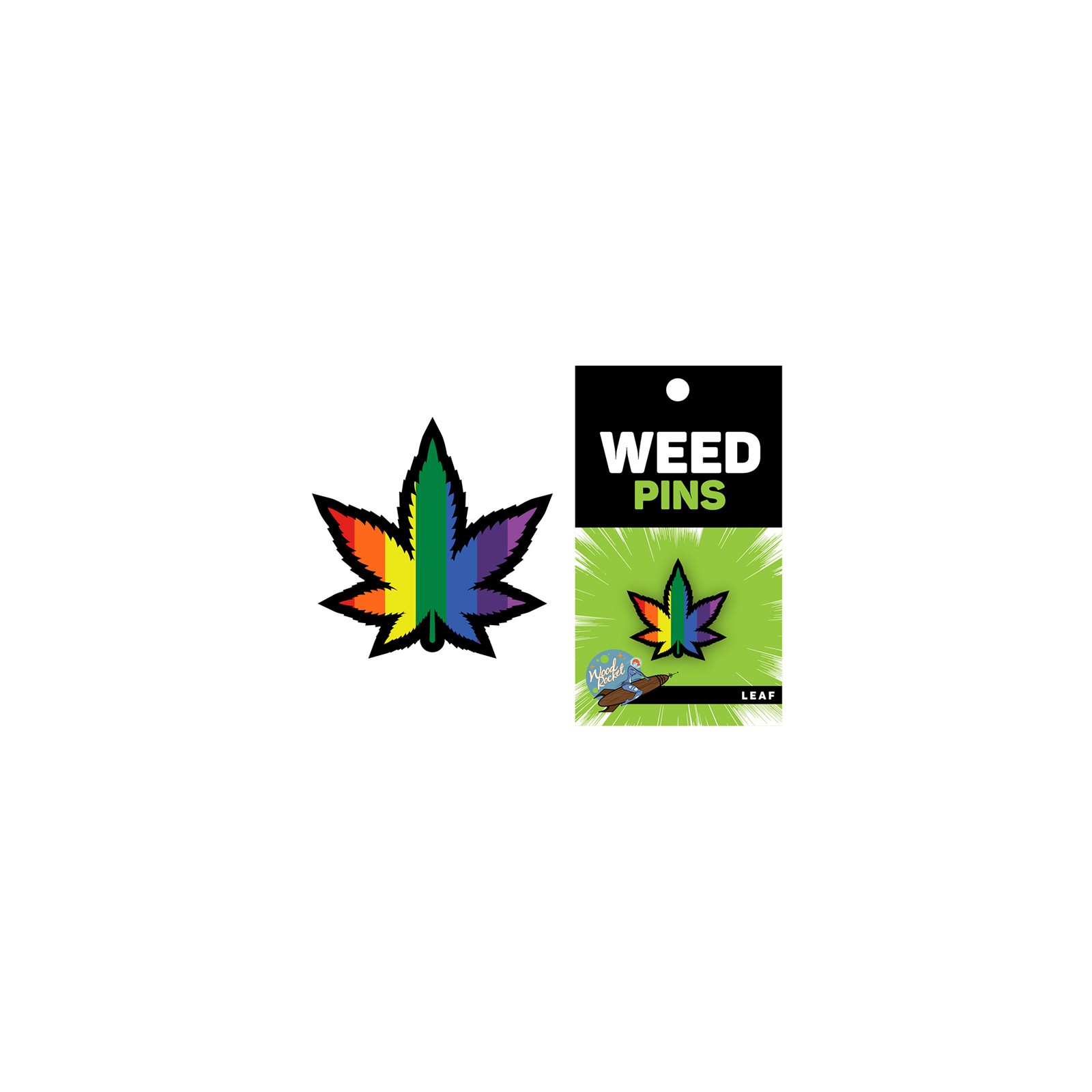 Weed Pin Rainbow Marijuana Leaf