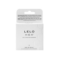 Condones de Látex Lubricados LELO HEX Original Paquete de 3