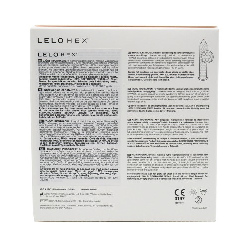 Condones de Látex Lubricados LELO HEX Original Paquete de 36