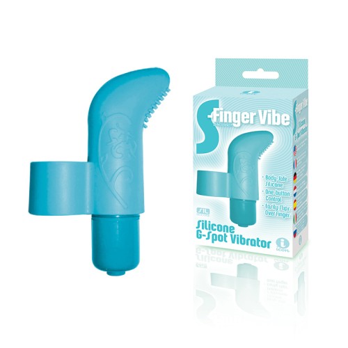 Vibrador S-Finger de 9" Azul | Placer Exquisito