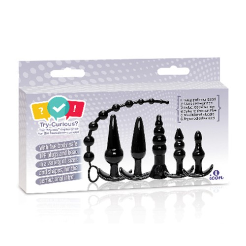 Kit de Plugs Anales Try-Curious Negro