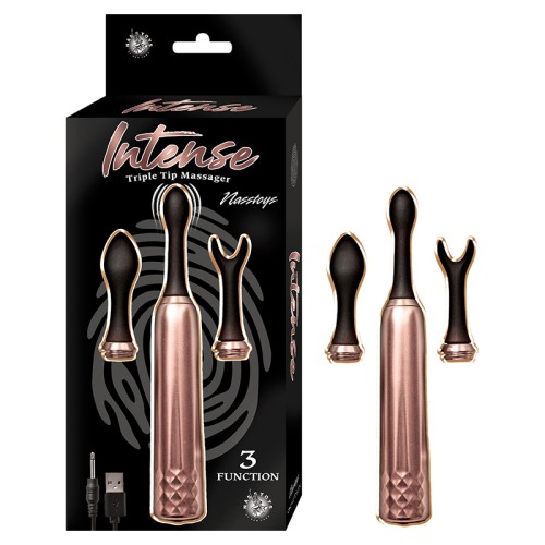 Intense Triple Tip Massager in Rose Gold