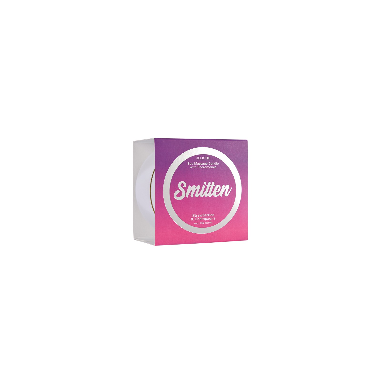 Jelique Smitten Pheromone Massage Candle Strawberry & Champagne 4 oz