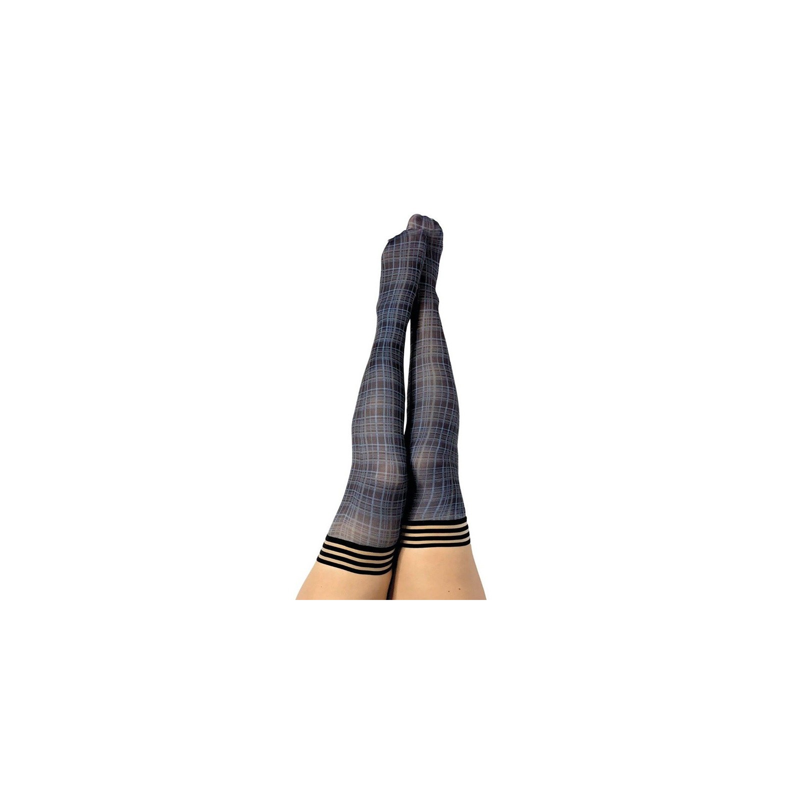 Kixies Debbie Navy Plaid Thigh-Highs for Women