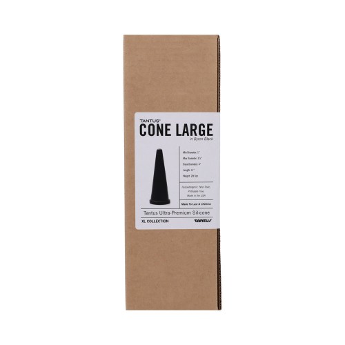 Tantus Cone Large Dildo Onyx - Premium Silicone