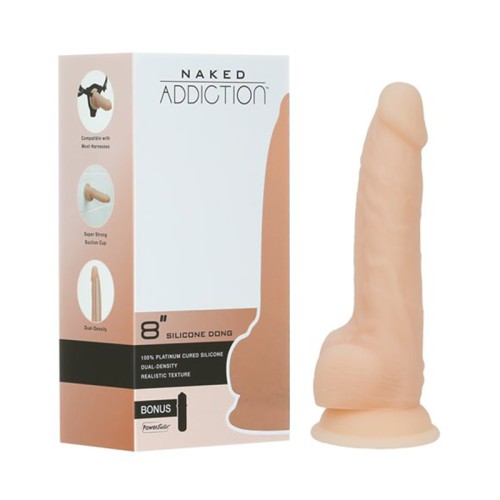 Dildo de Silicona de Doble Densidad Naked Addiction 8in Vainilla