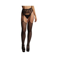 Le Desir Fishnet and Lace Garterbelt Stockings