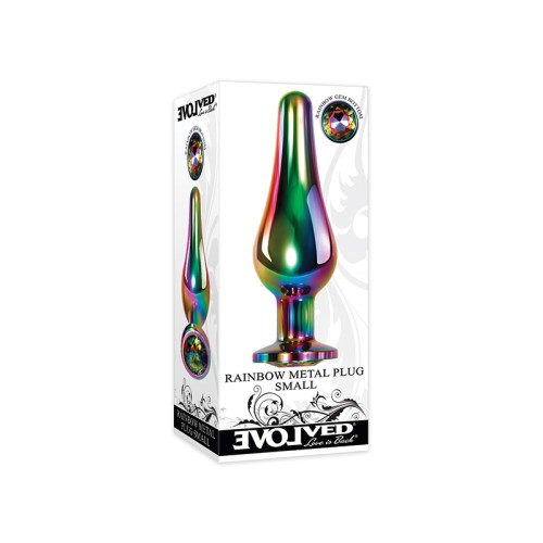 Evolved Rainbow Metal Anal Plug for Beginner Pleasure