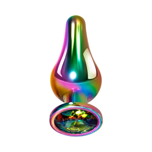 Evolved Rainbow Metal Anal Plug for Beginner Pleasure