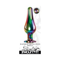 Evolved Rainbow Metal Anal Plug for Beginner Pleasure