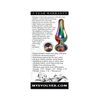 Rainbow Metal Anal Plug with Gemstone Base