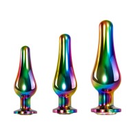 Evolved Rainbow Metal Anal Plug Set - 3-Piece