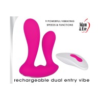 Vibrador de Silicona Doble Entrada Control Remoto Adam & Eve