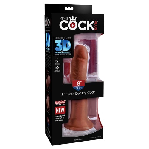 Pipedream King Cock Plus 8 in. Triple Density Dildo Brown