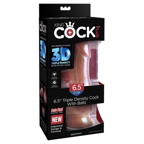 Pene Triple Densidad King Cock Plus de 6.5 Pulgadas con Sensación Realista