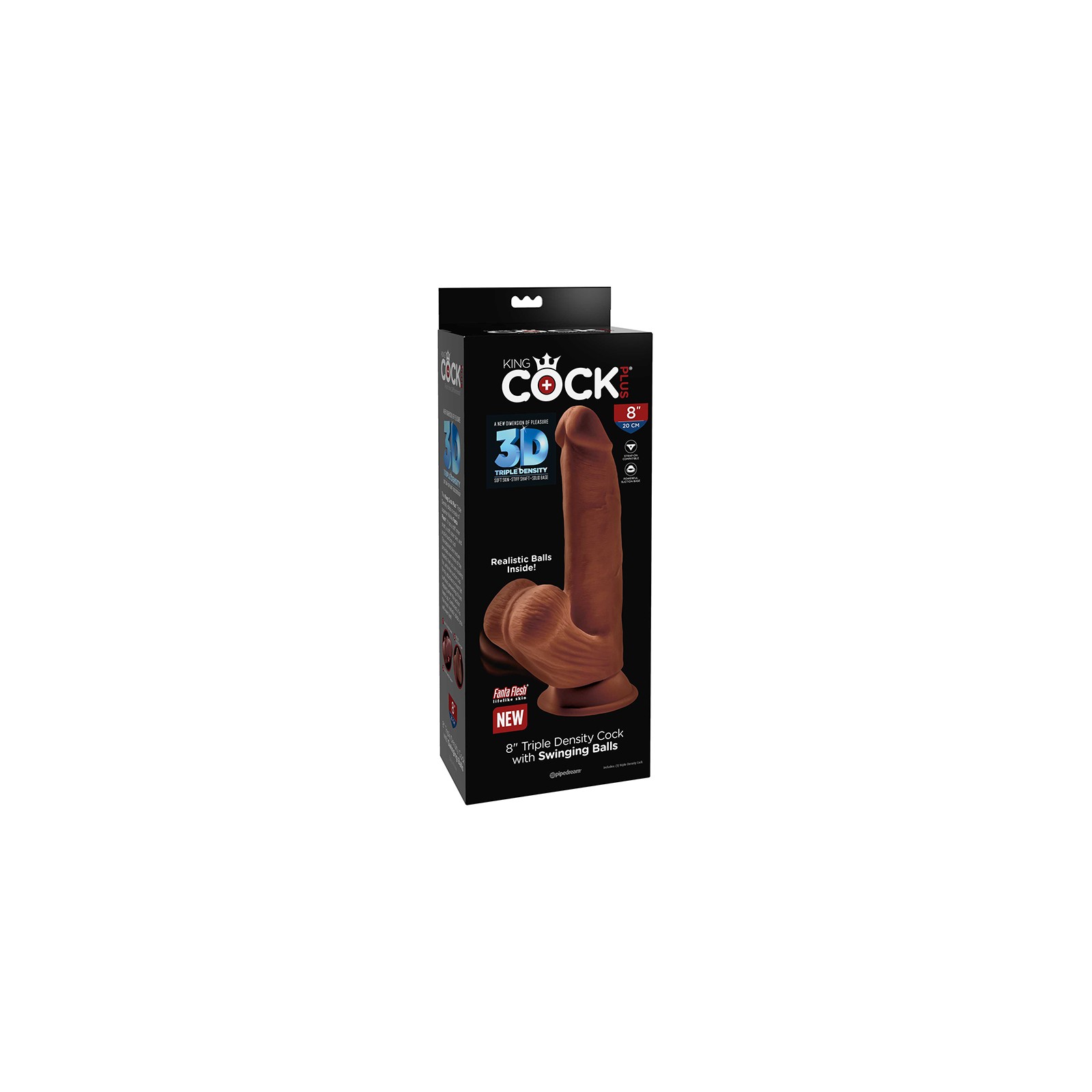 Dildo King Cock Plus 8 Pulgadas Triple Densidad con Bolas