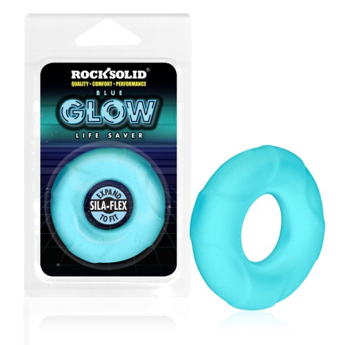 Rock Solid Sila-Flex C-Ring Brillante en la Oscuridad Color Azul