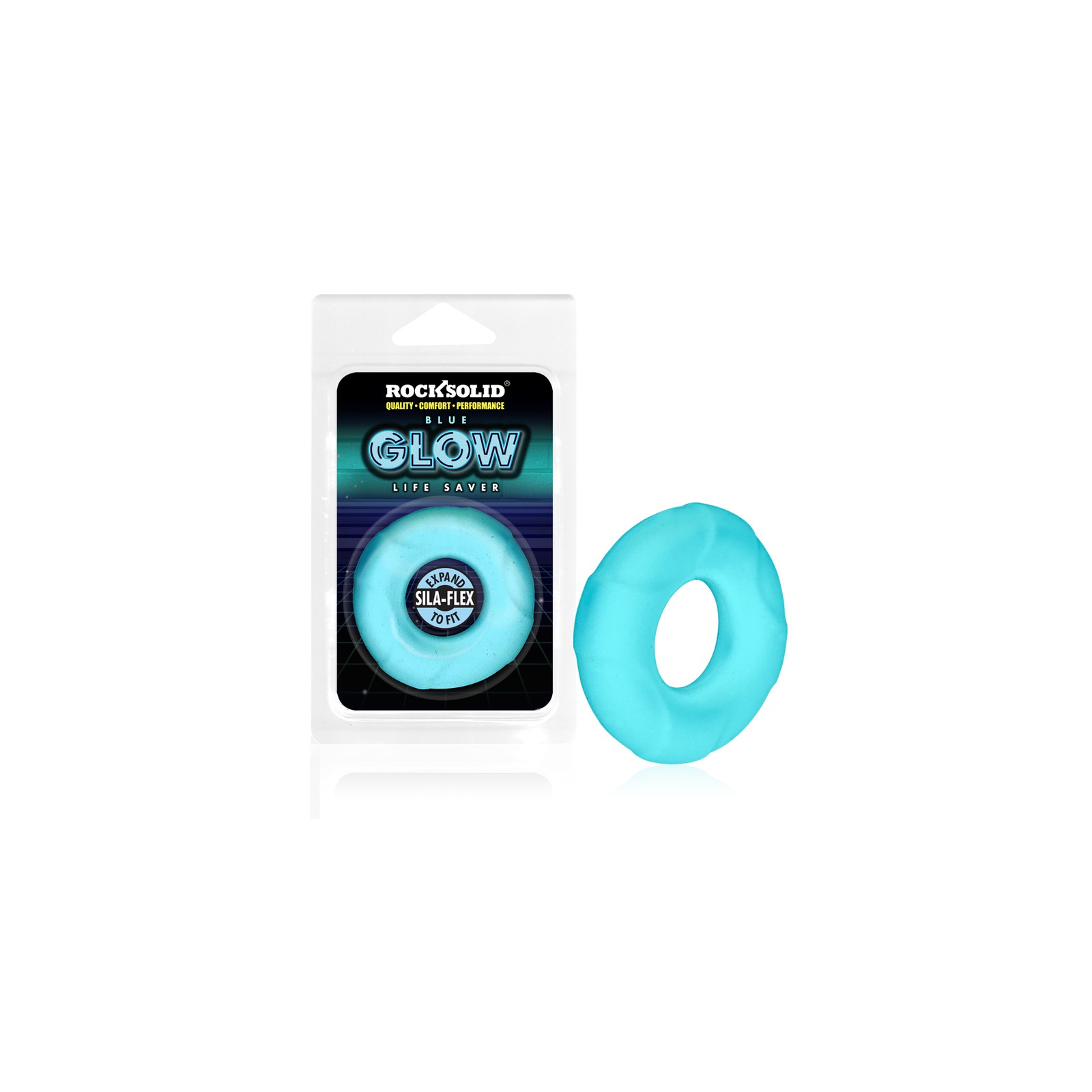 Rock Solid Sila-Flex Glow-in-the-Dark C-Ring Blue