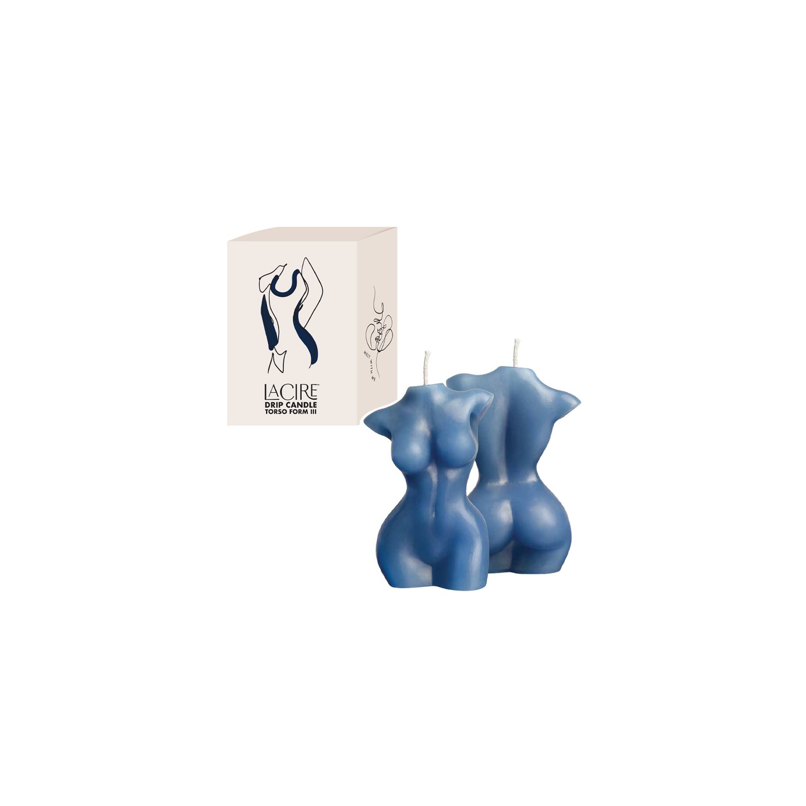 Sportsheets LaCire Drip Candle Torso Form III Blue - Explore Temperature Play