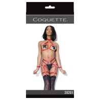 Darque Harness Top & Crotchless Panty Merlot